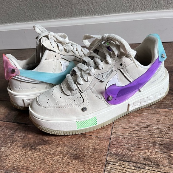Nike Air Force‎ 1 Fontanka Sneakers with Multicolor Accents - Picture 1 of 11